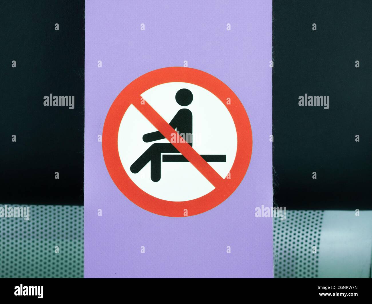 symbol on seats for no seating Stock Photo - Alamy