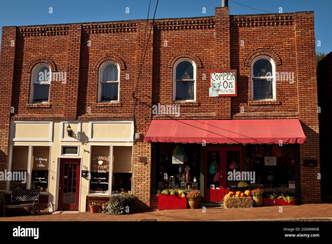 Shops along Cherry Street in Black Mountain, North Carolina Stock Photo