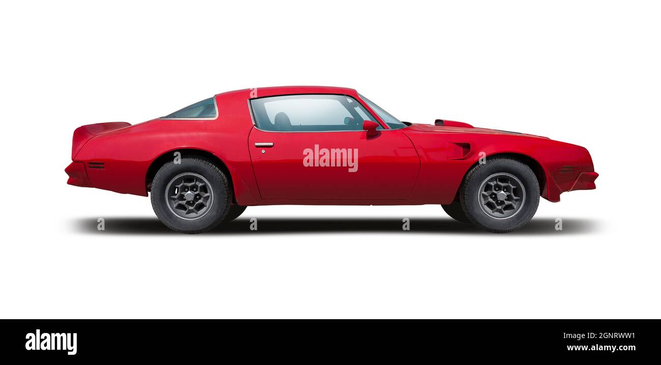 Classic Pontiac Trans Am side view isolated on white background Stock Photo