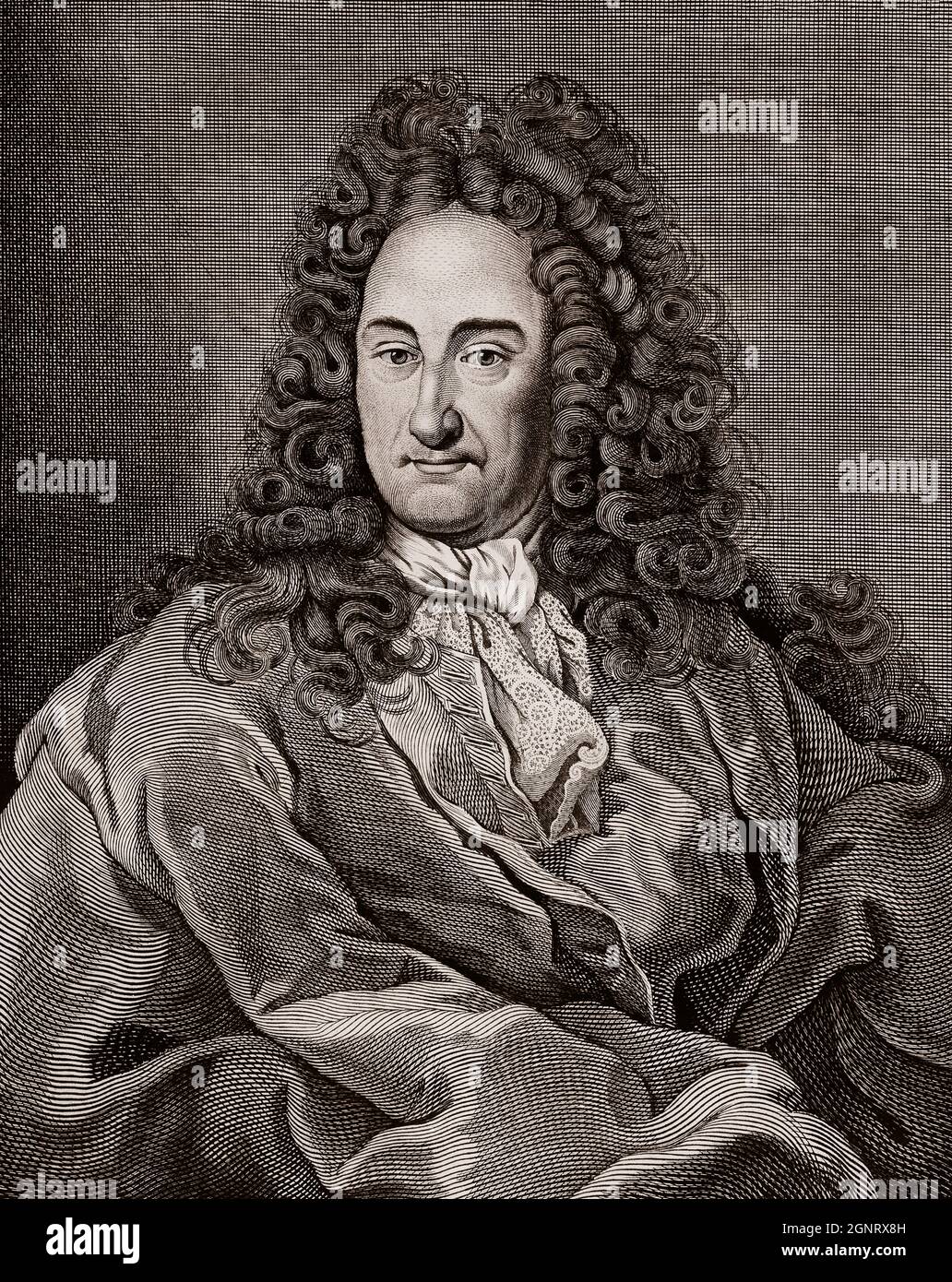Gottfried Wilhelm Leibniz, 1646-1716, German philosopher, scientist and mathematician Stock Photo