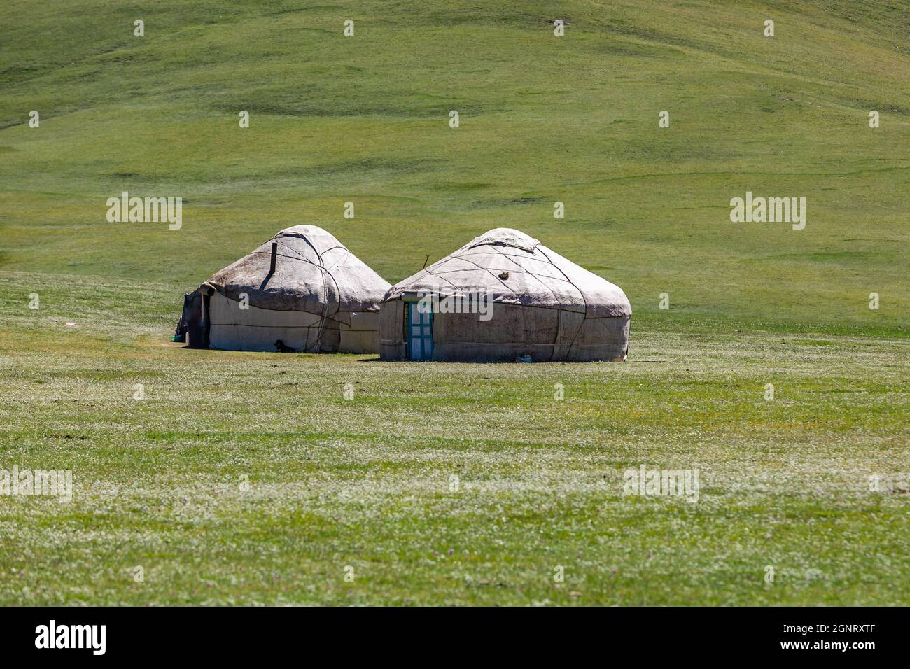 Traditional Central Asia nomad yurts Stock Photo