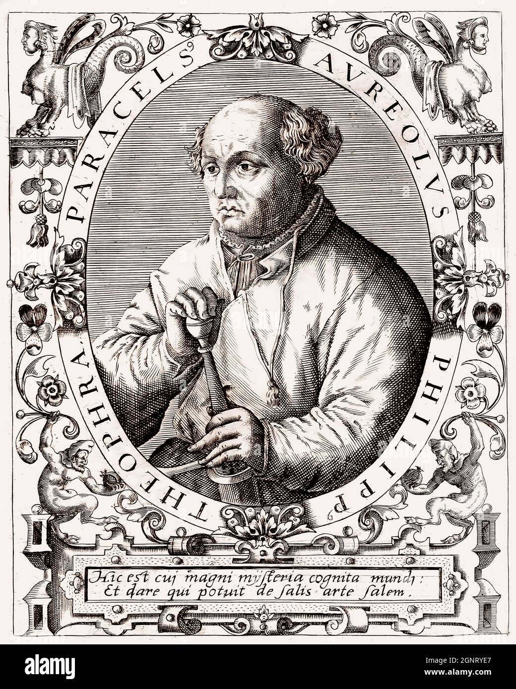 Philippus Theophrastus Aureolus Bombast von Hohenheim or Paracelsus, 1493-1541, Swiss physician, alchemist Stock Photo