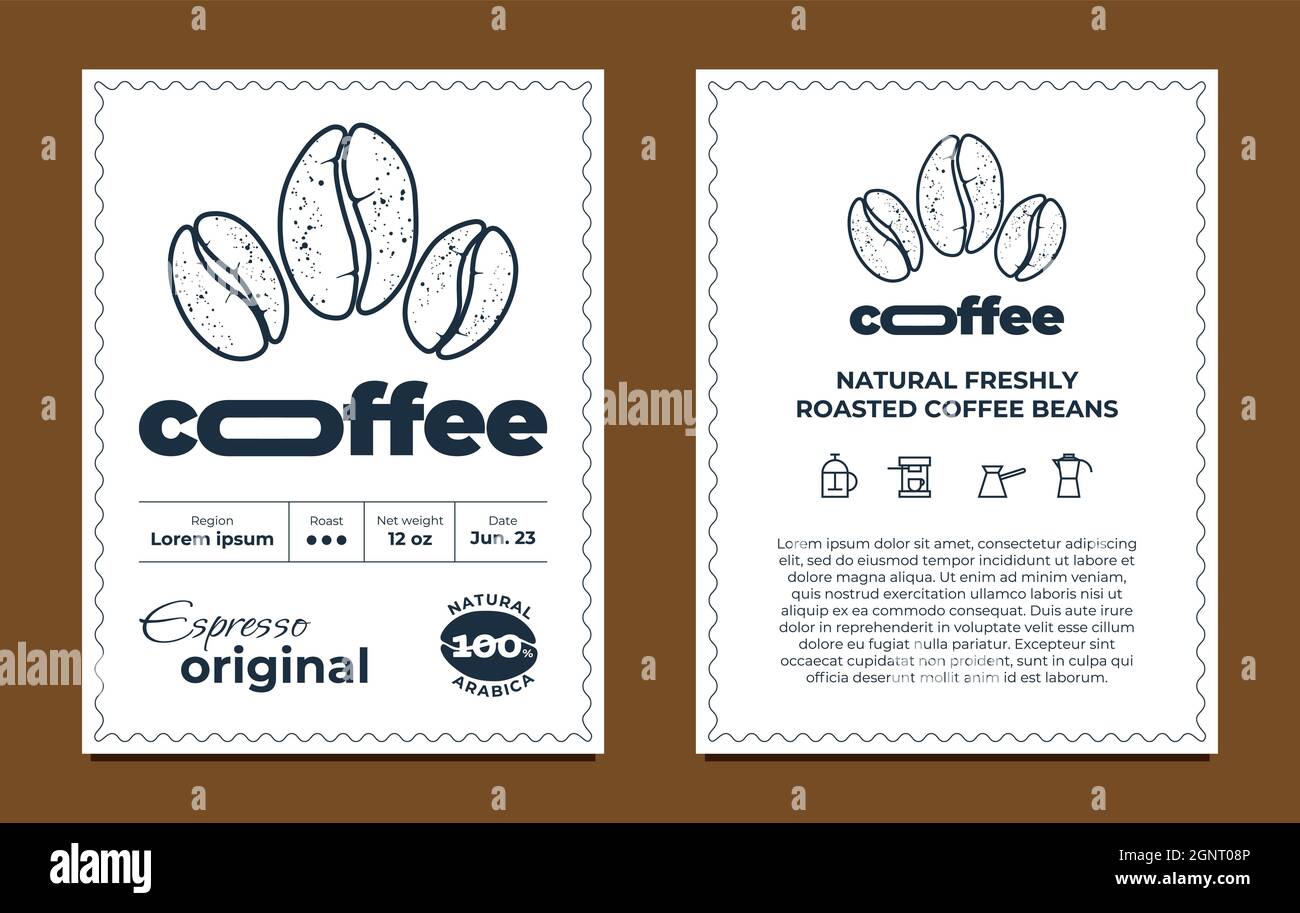 Coffee packaging label design template set. Espresso original graphic Coffee packaging label design template set. Espresso original graphic