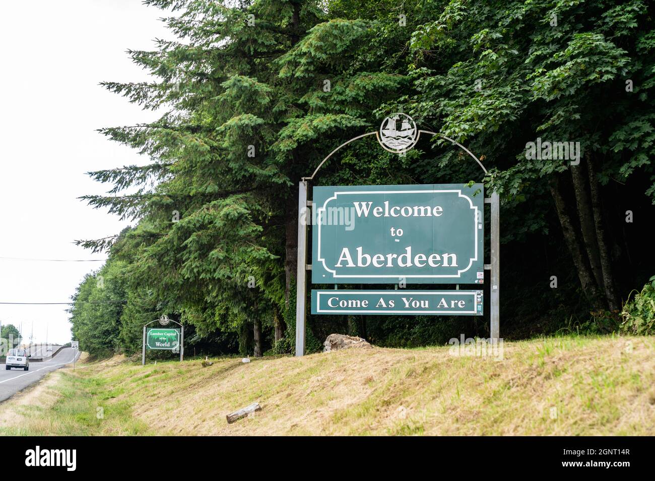 Aberdeen, Washington July 8, 2021 Sign for to Aberdeen