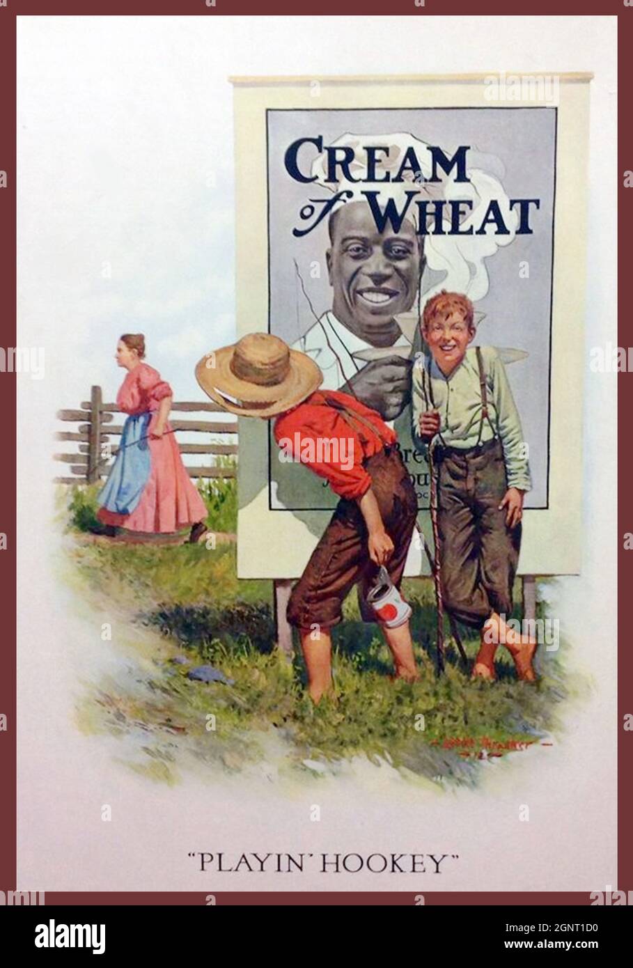 Click on vintage American cream poster - Tom Sawyer & Huckleberry Finn Stock Photo