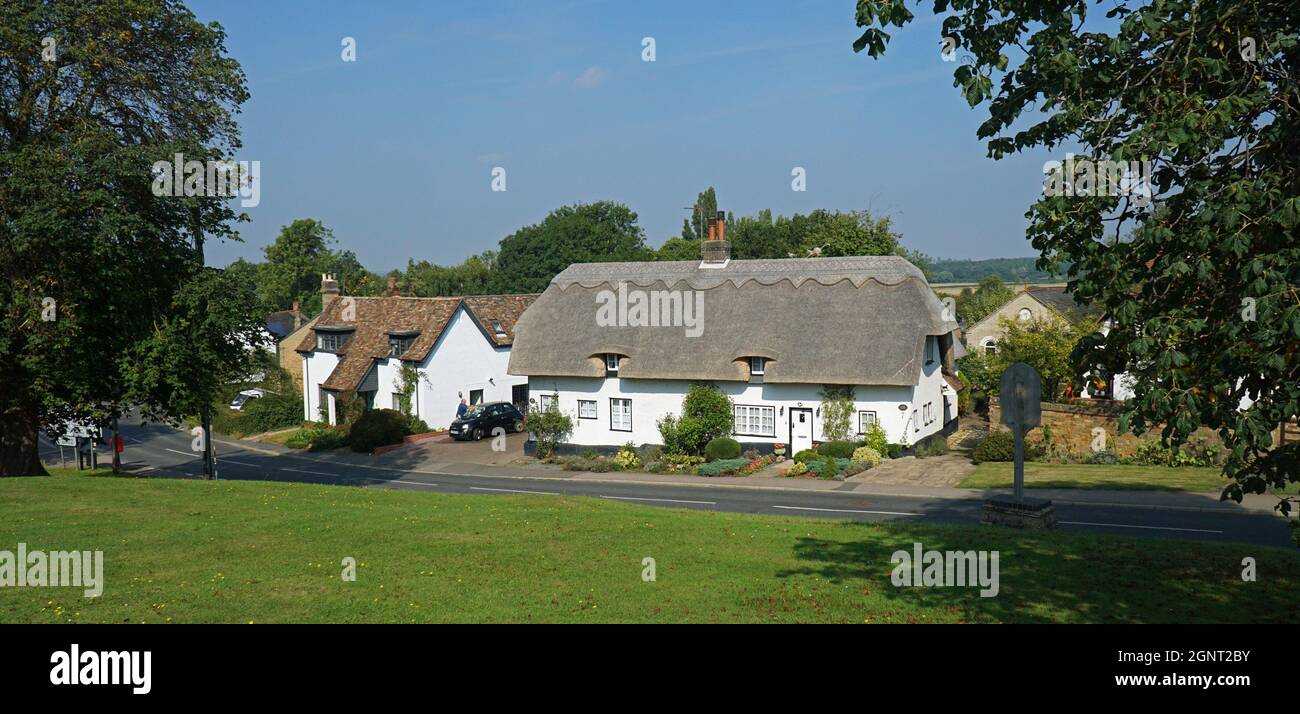 Cottages in centre of Abbotsley village Cambridgeshire Stock Photo