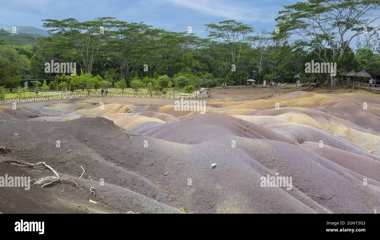 CHAMAREL, MAURITIUS Nov 14, 2018 A Chamarel Seven Colored Earth Geopark, Mauritius Stock CHAMAREL, MAURITIUS Nov 14, 2018 A Chamarel Seven Colored Earth Geopark, Mauritius Stock