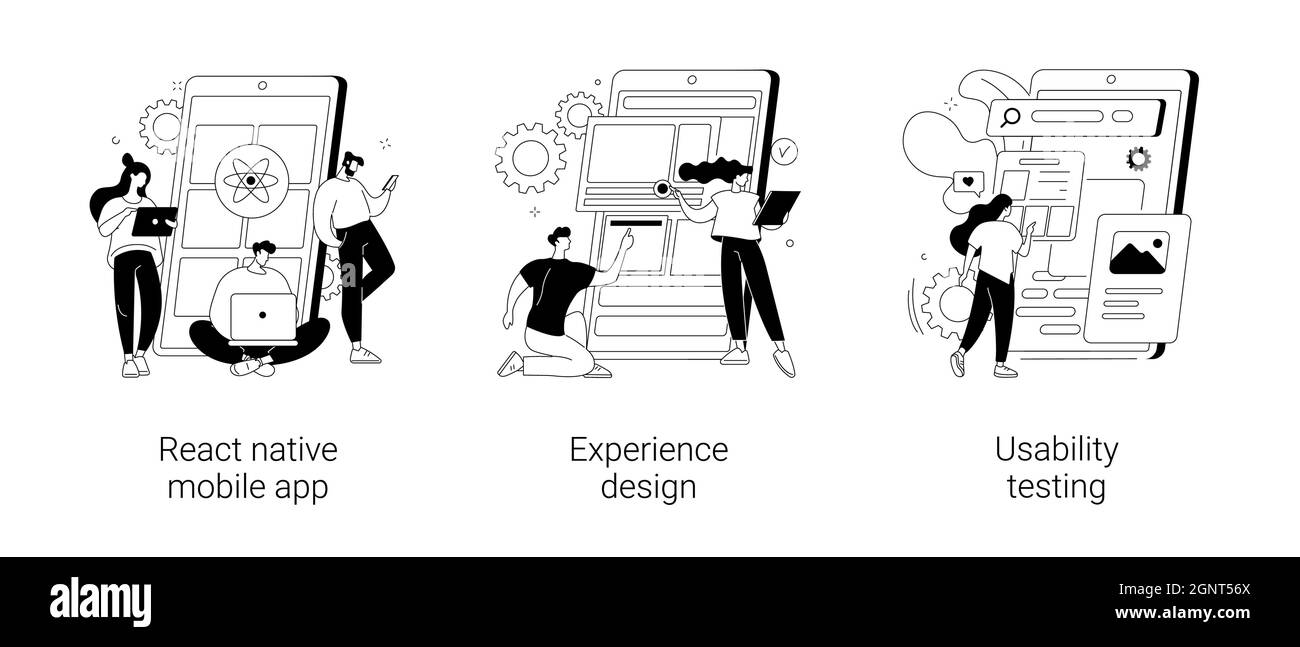 Mobile app development process abstract concept vector illustrations ...