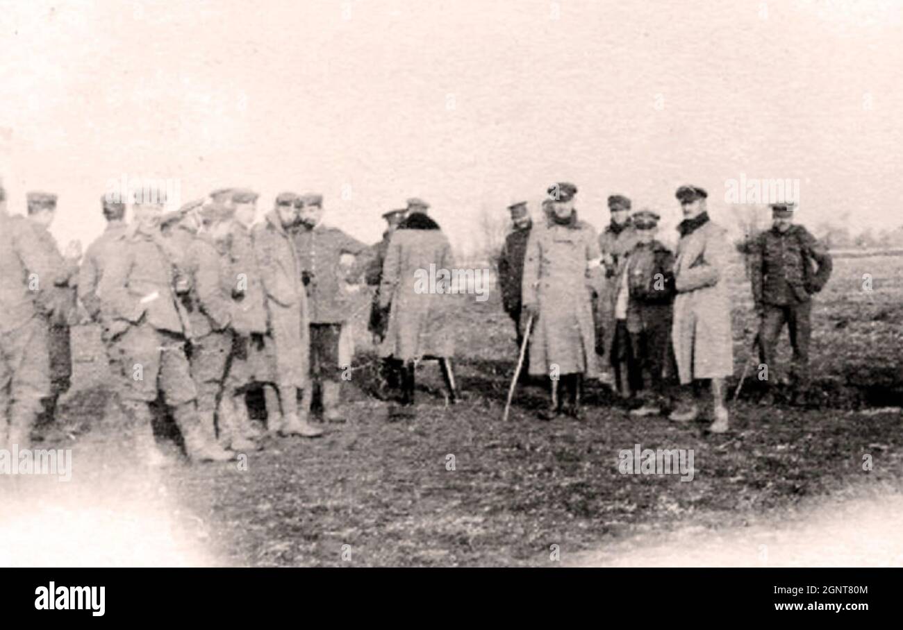 CHRISTMAS TRUCE 24-26 December 1914. One of several unofficial First World War truces at this period. Stock Photo