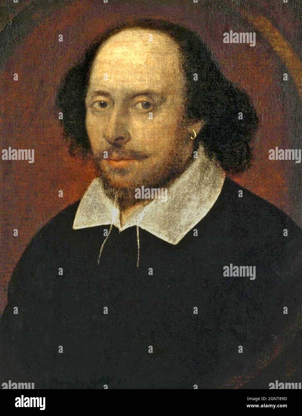 WILLIAM SHAKESPEARE (1564-1616) The Chandos portrait in the National Portrait Gallery, London Stock Photo