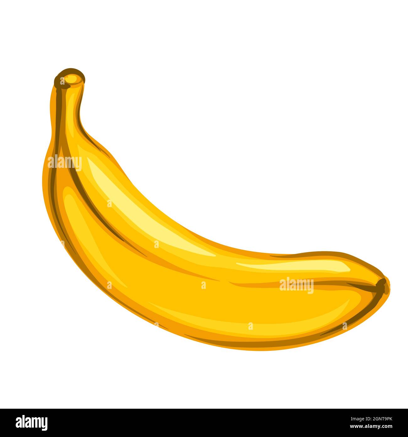 Stylized illustration of banana. Image for design or decoration. Stock Vector