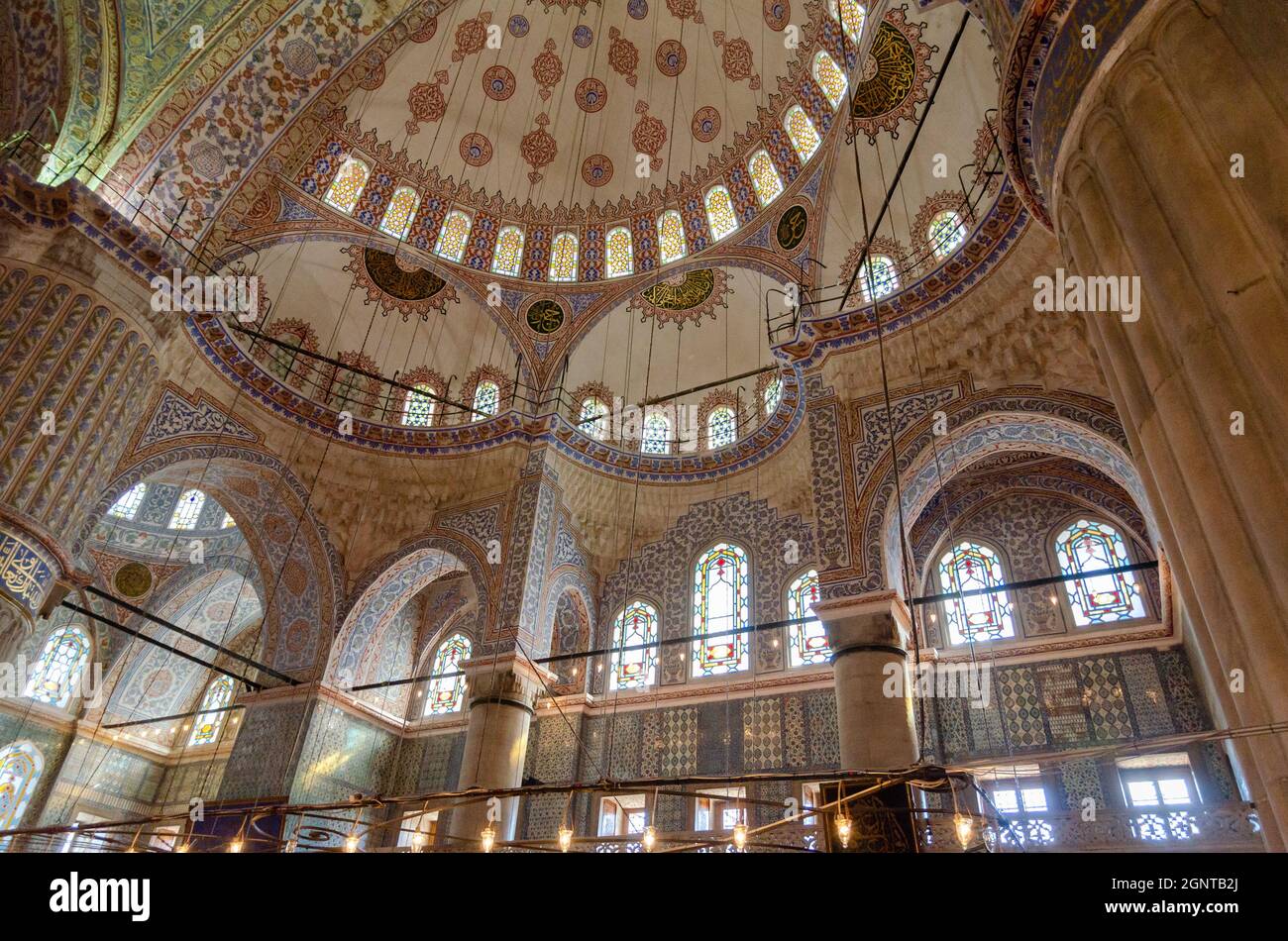 Interior Of The Sultan Ahmed Mosque Also Known As The Blue Mosque Is interior-of-the-sultan-ahmed-mosque-also-known-as-the-blue-mosque-is