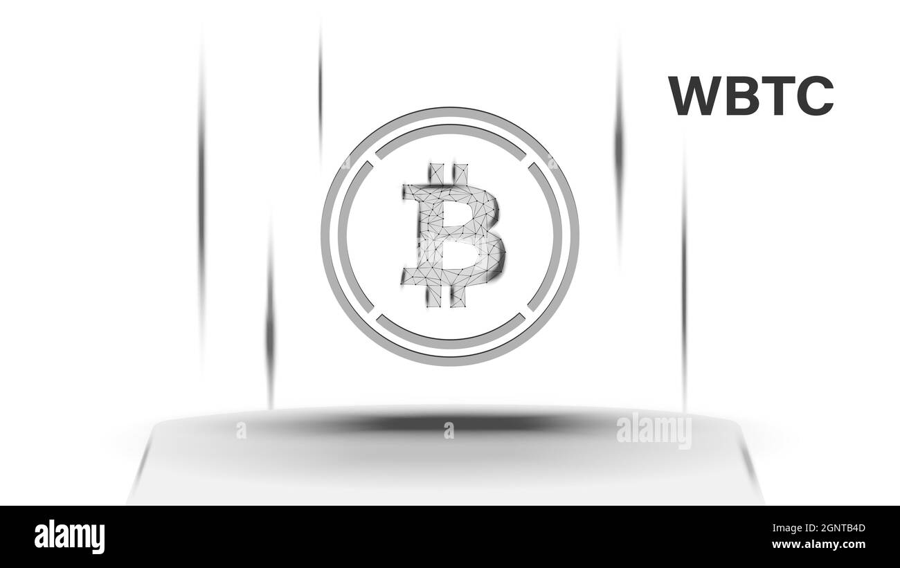 Wrapped Bitcoin WBTC token symbol of the DeFi system above the pedestal.  Cryptocurrency logo icon. Decentralized finance programs. Vector  illustration Stock Vector Image & Art - Alamy
