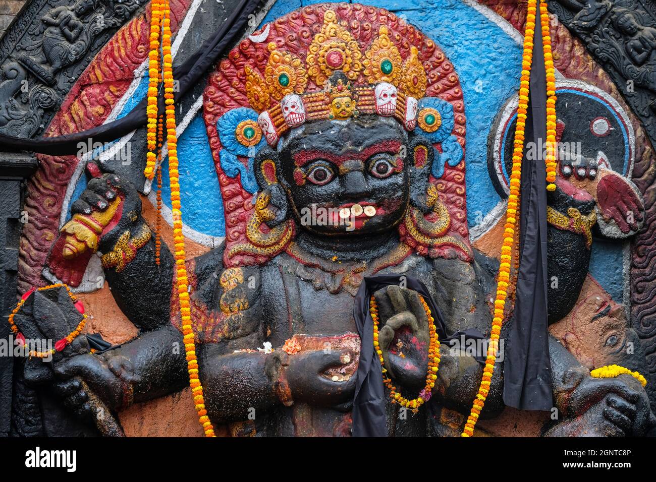 Kaal Bhairav is a Hindu shrine located in Durbar Square in Kathmandu, Nepal  Stock Photo - Alamy