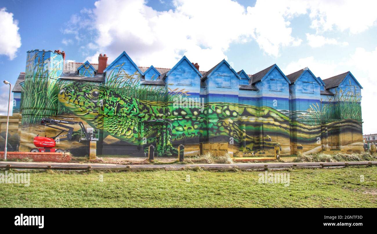 Single File Artist Largest artwork by single artist in Uk in Ainsdale Stock Photo - Alamy