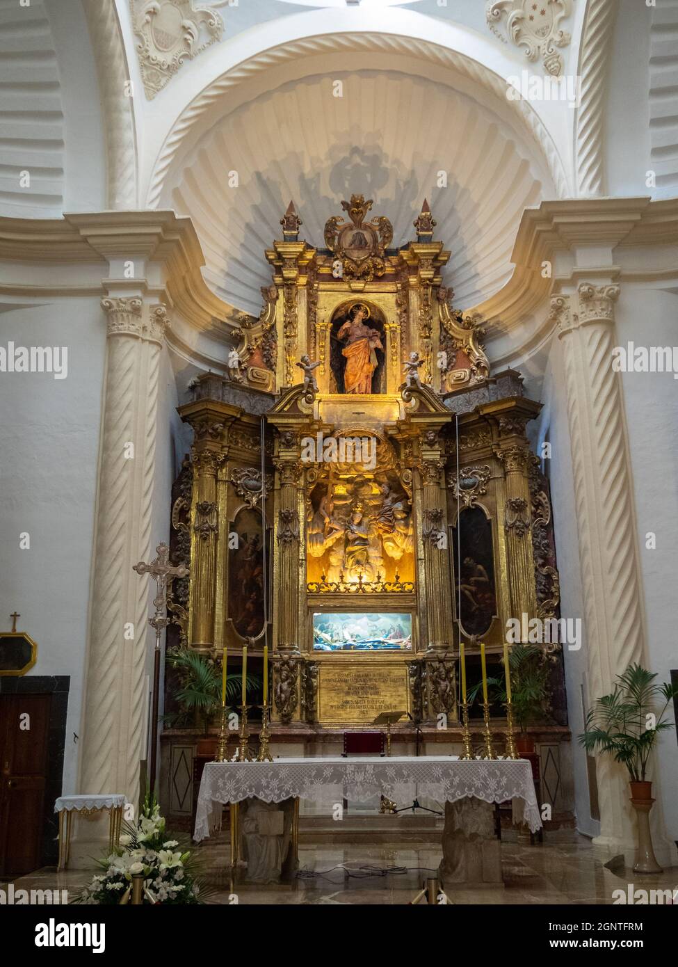 Església de Sant Bartomeu interior, Valdemossa, Mallorca Stock Photo