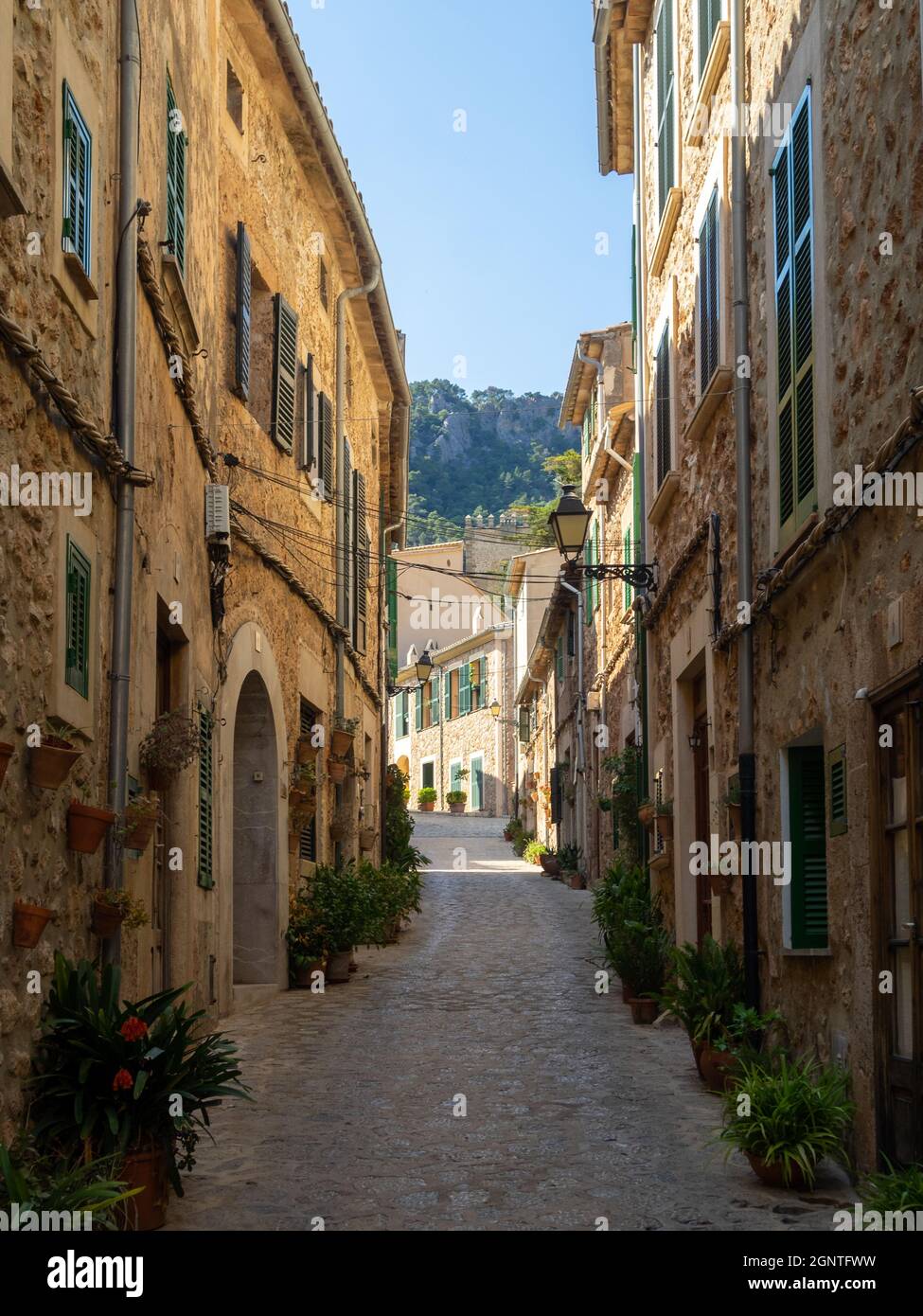 Valdemossa street, Mallorca Stock Photo