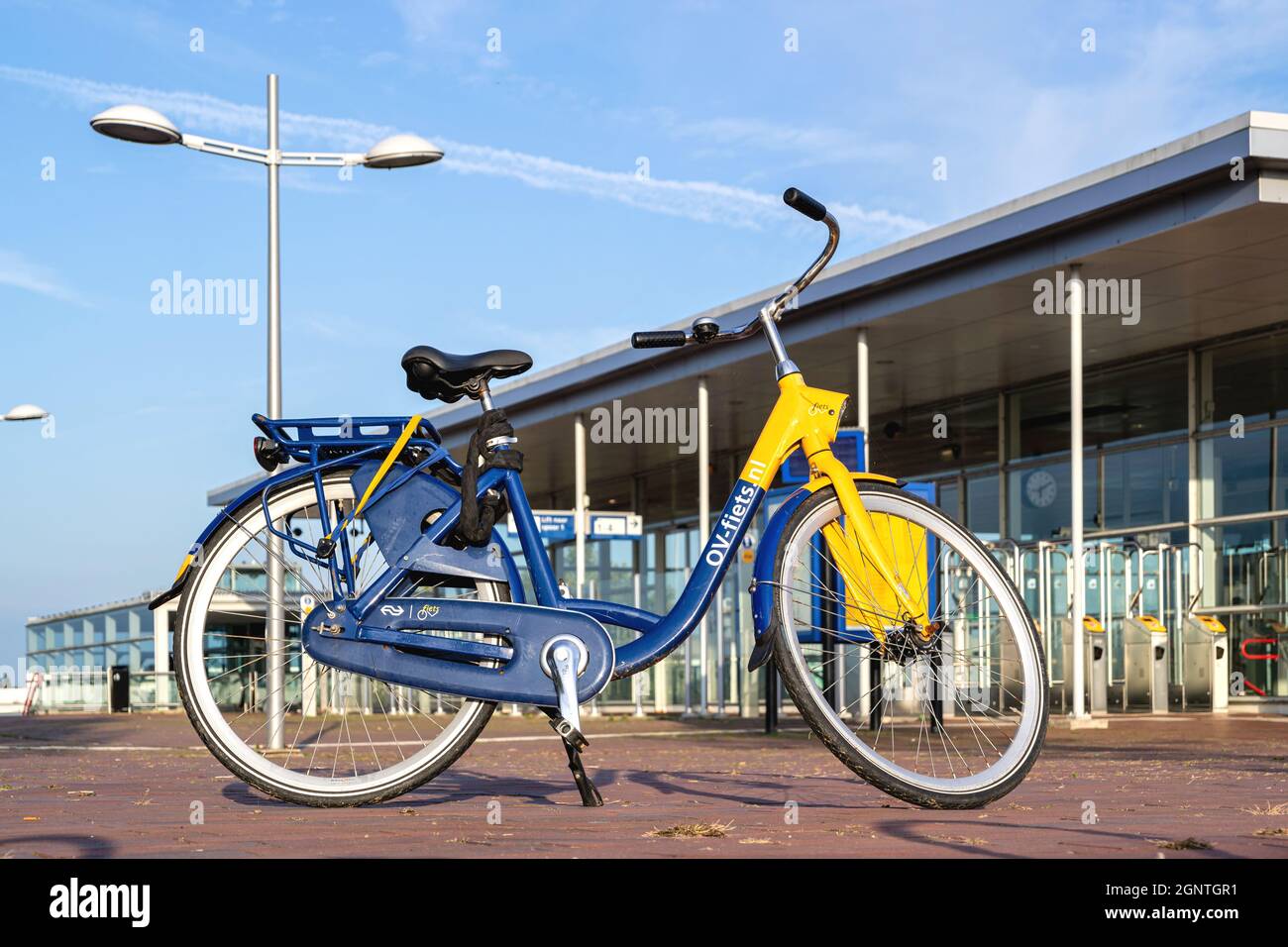 OV-fiets bike at Barendrecht station Stock Photo