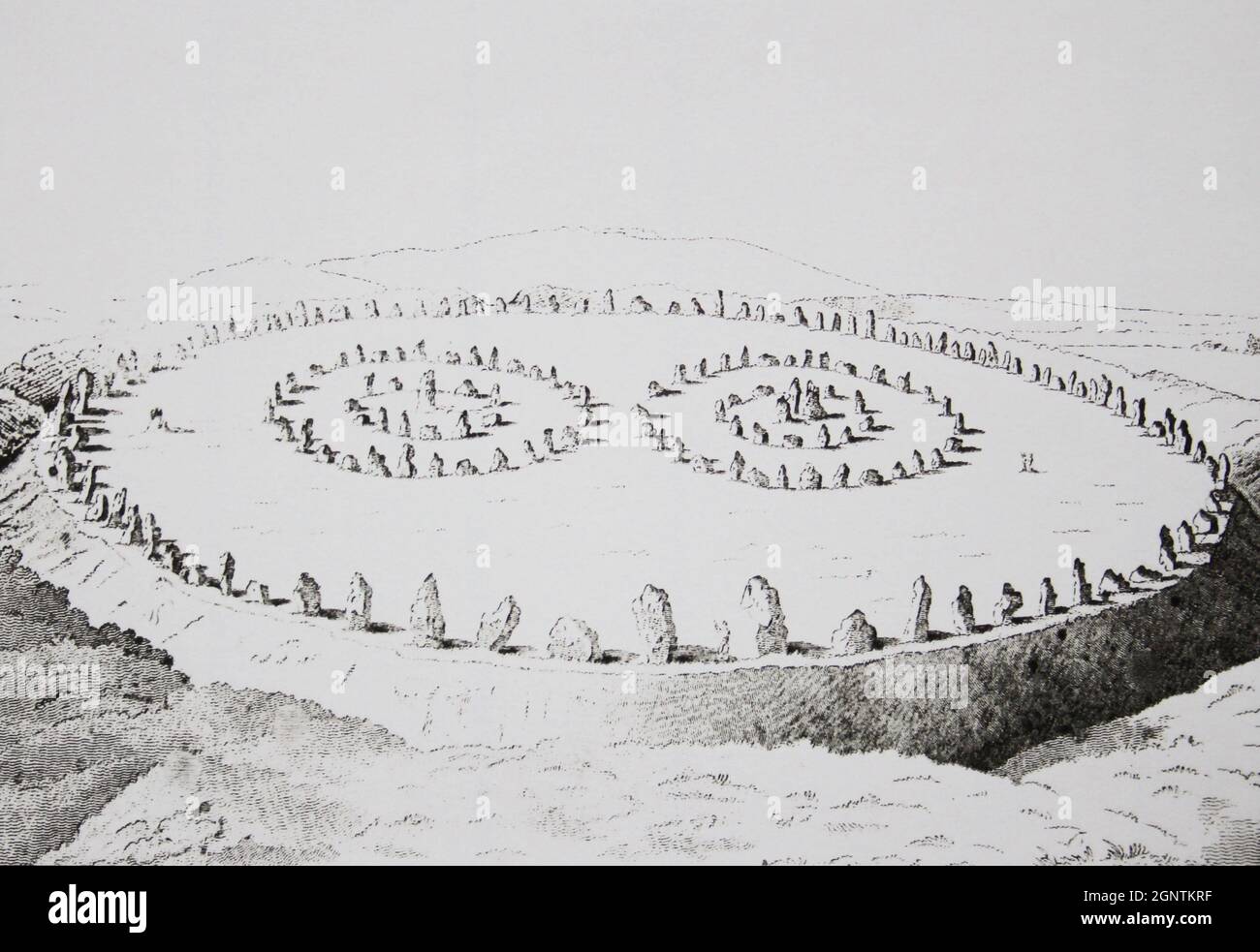 William Stukeley Avebury Complete Etching Stock Photo Alamy