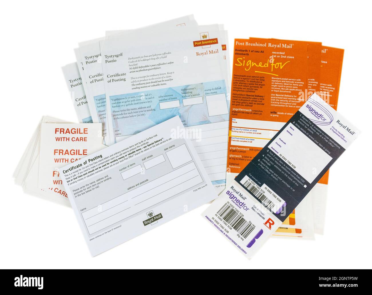 Selection of Royal Mail forms Stock Photo