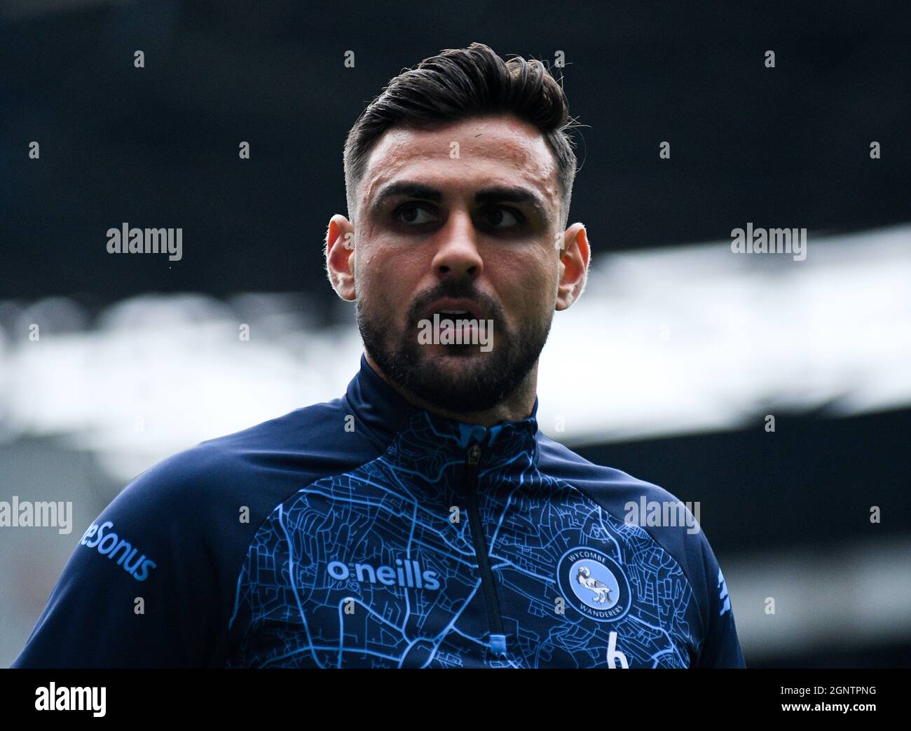 MILTON KEYNES, ENGLAND - SEPTEMBER 25, 2021: Ryan Sirous Tafazolli of Wycombe pictured ahead of the 2021/22 SkyBet EFL League One matchweek 9 game between MK Dons FC and Wycombe Wanderers FC at Stadium MK. Copyright: Cosmin Iftode/Picstaff Stock Photo