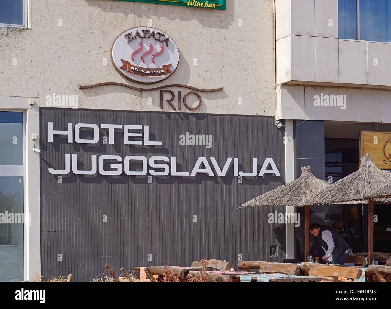 Belgrade, Serbia - April 4, 2018: Mexican restaurant Zapata Rio at hotel Jugoslavia New Belgrade. Stock Photo
