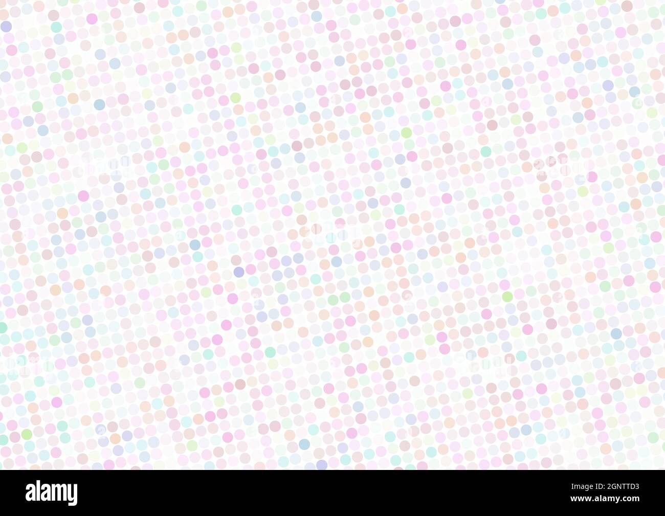 Light multicolor polkadot pattern with pastel color dots on a white. Simple vector graphics Stock Vector