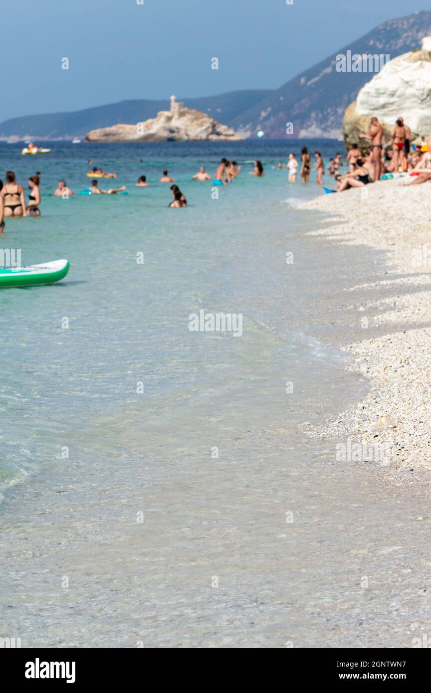 Capobianco beach in Elba Island, Italy. White pebbles and cristal clear turquoise water Stock Photo