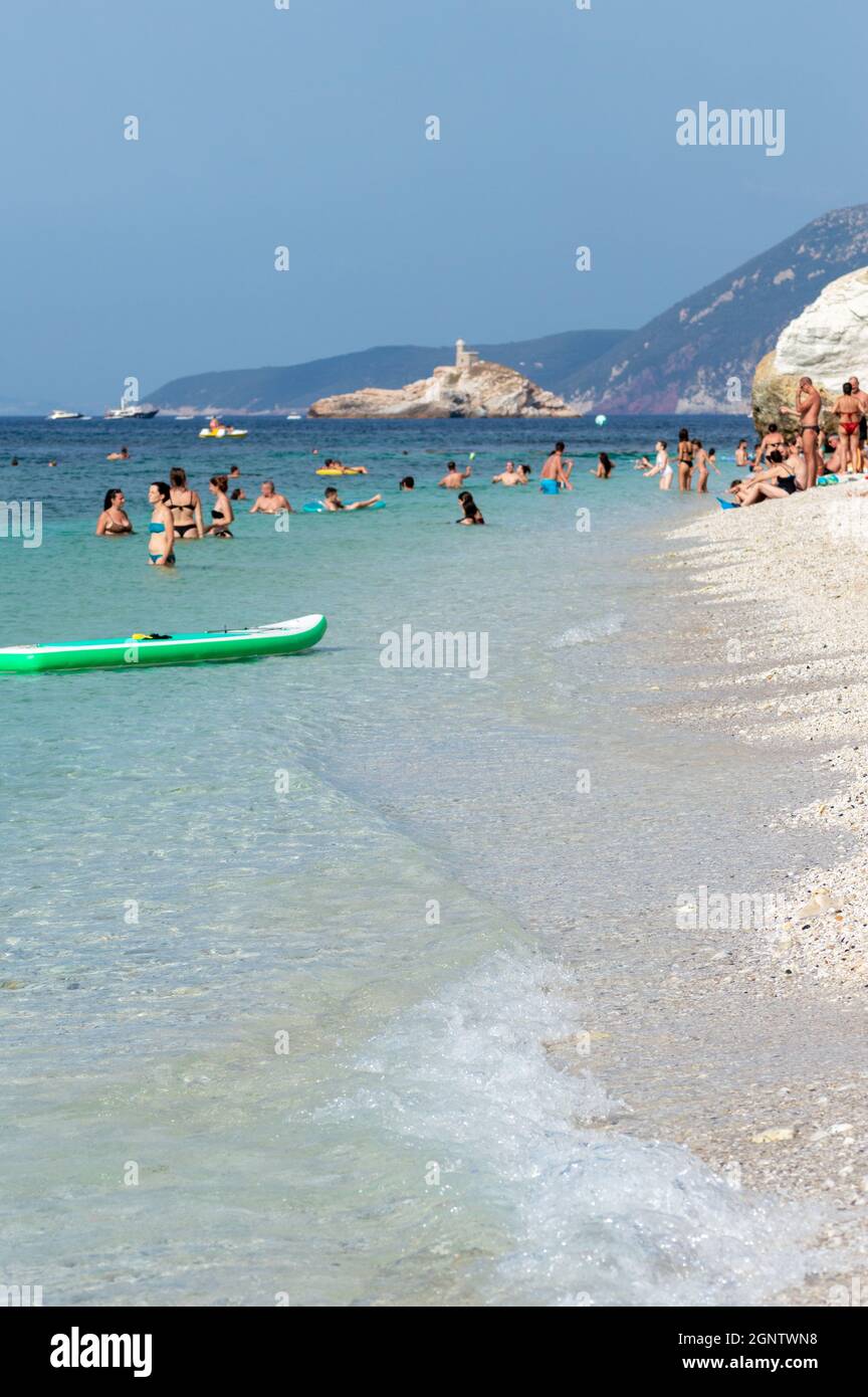 Capobianco beach in Elba Island, Italy. White pebbles and cristal clear turquoise water Stock Photo