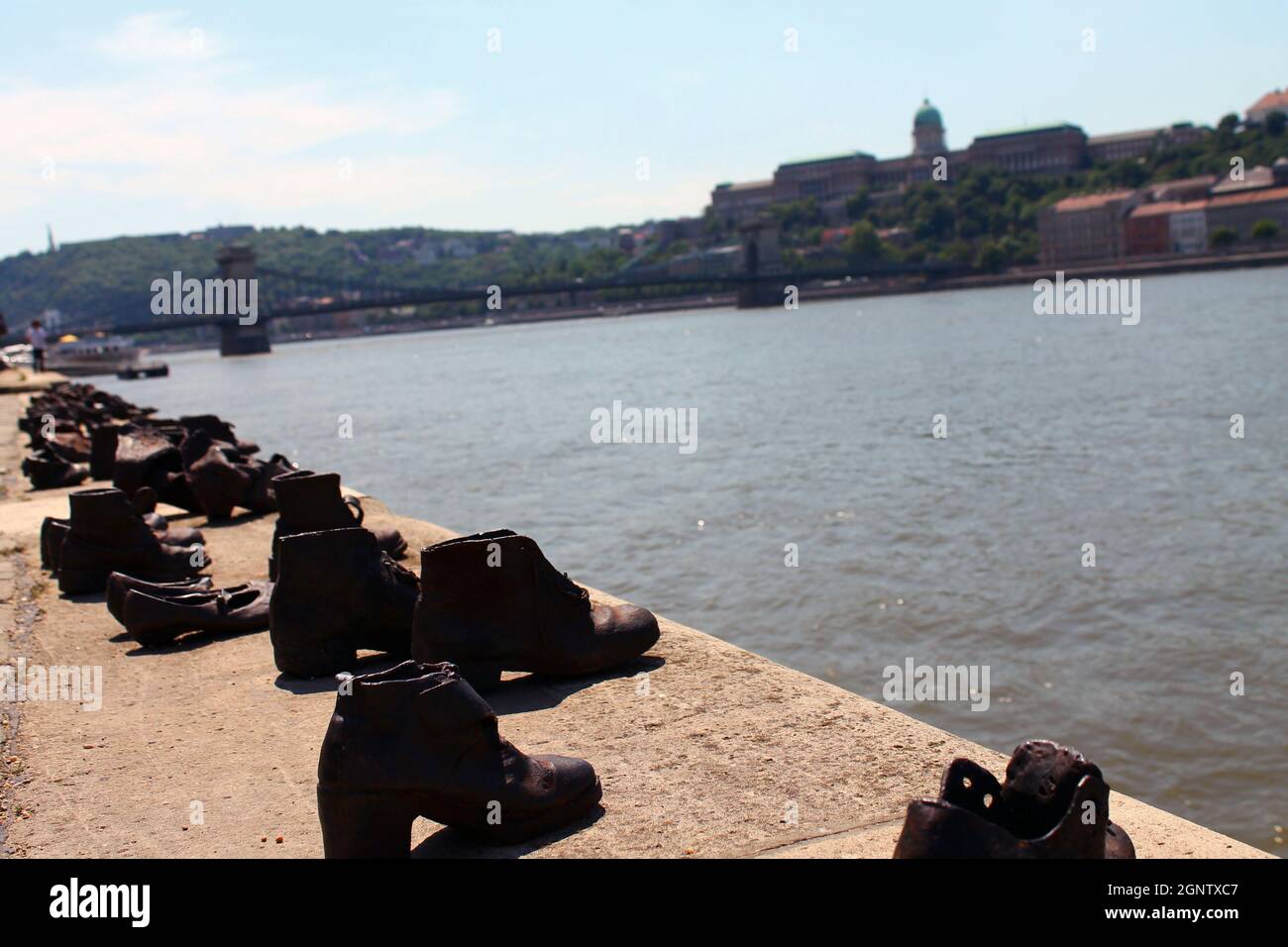 Shoes on the Danube river in Budapest Stock Photo Alamy