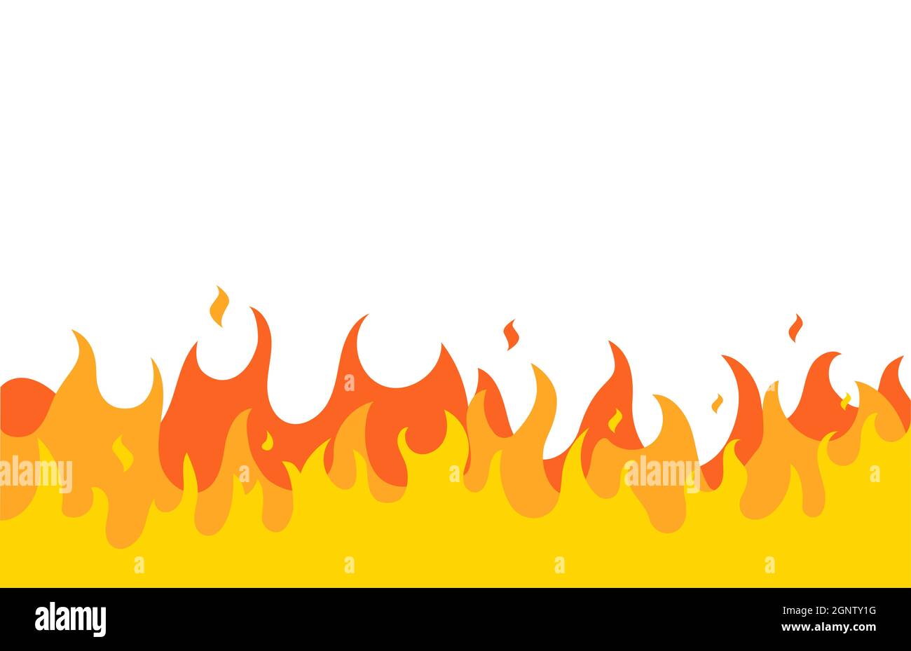 Fire flame vector pattern line frame. Fire flat simple border