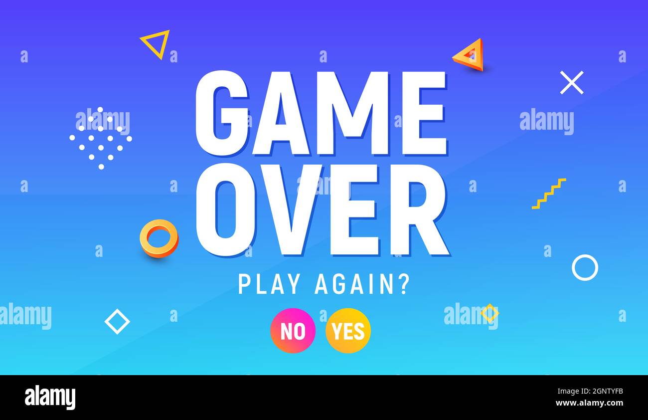 Game over vector video game screen background. Geometric game over design  banner Stock Vector Image & Art - Alamy