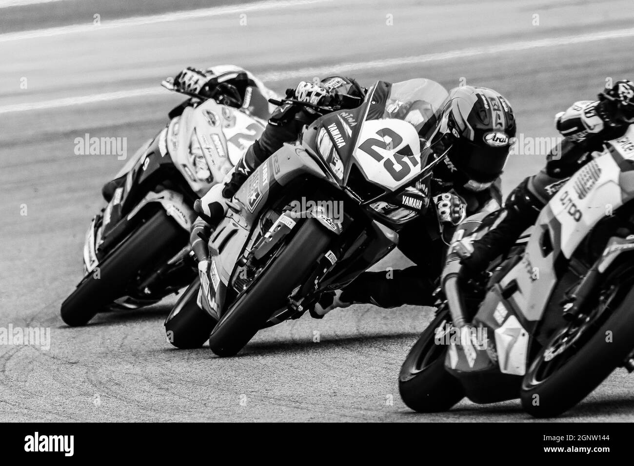 SuperSport300-WSBK 2021 1st race rider  # 25 Dean Berta Vinales pass away in a accident Stock Photo