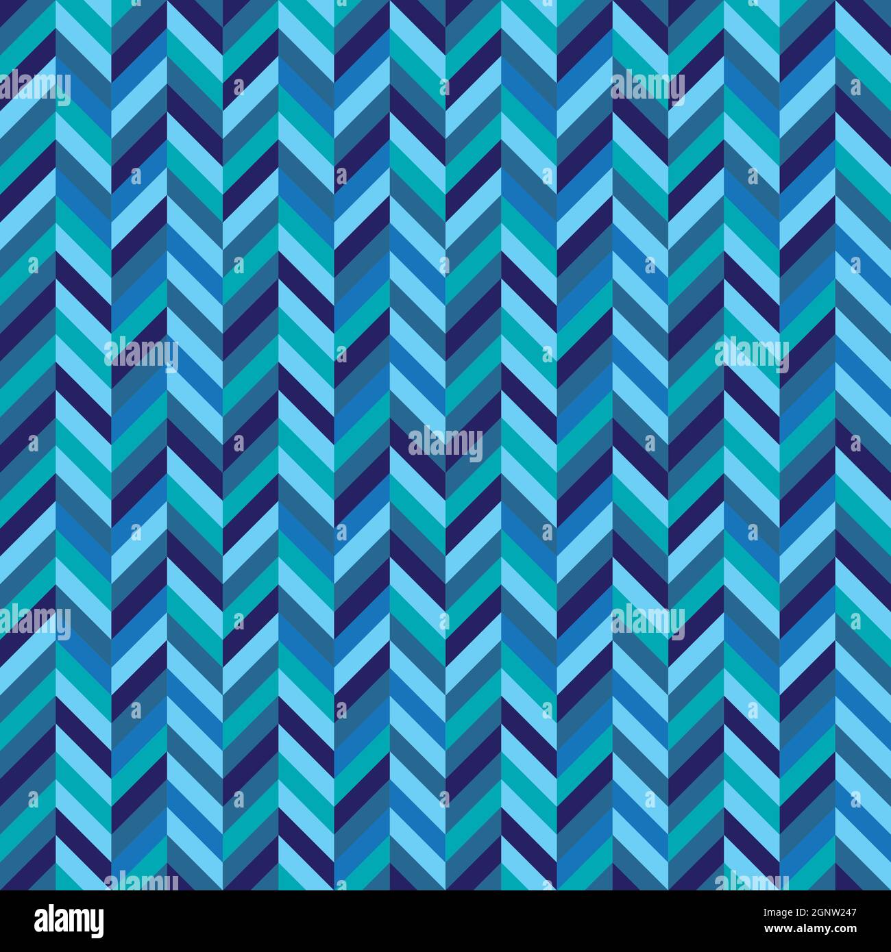 Seamless blue herringbone chevron zig zag pattern background Stock