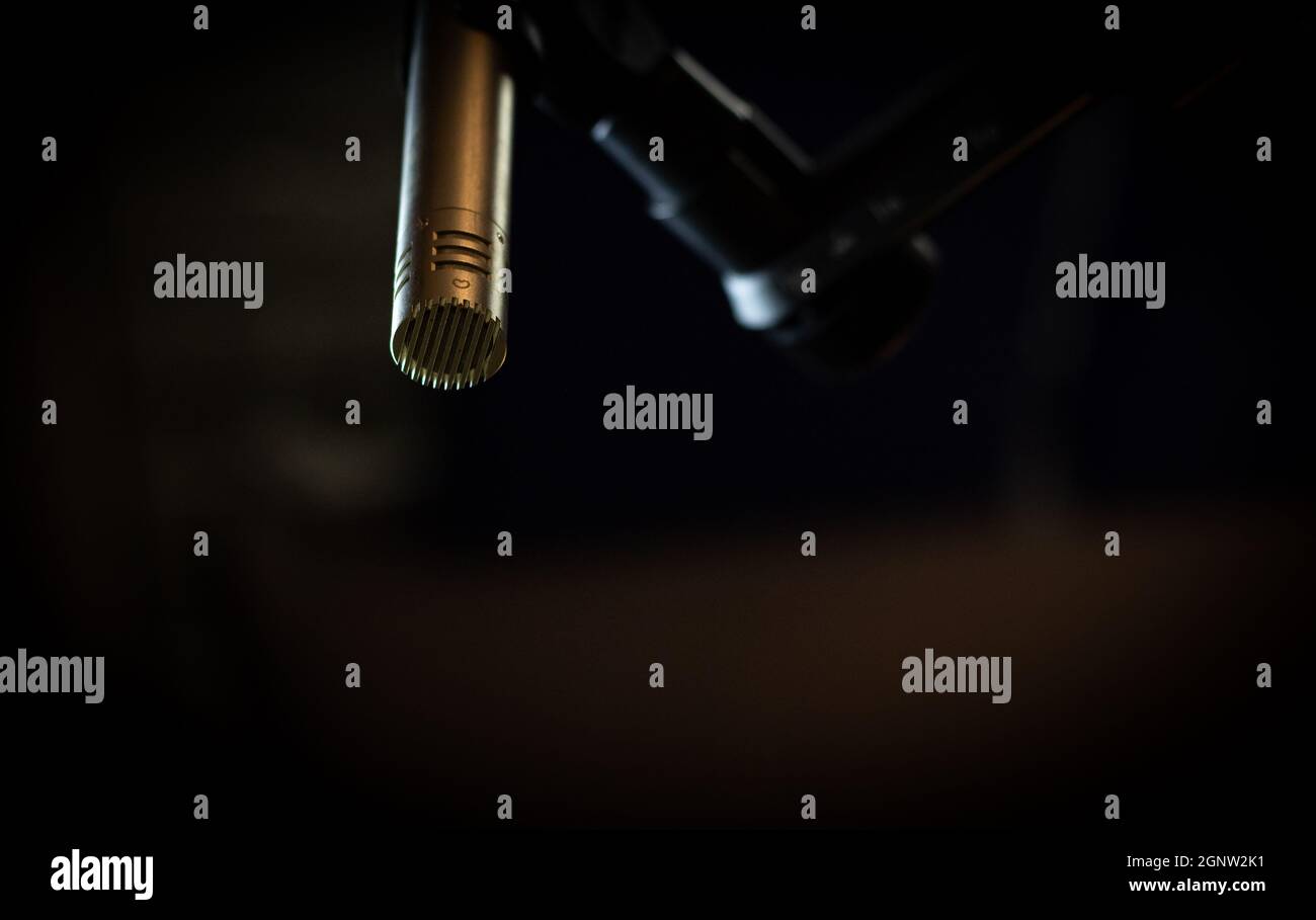 Small condenser overhead mic in studio Stock Photo Alamy
