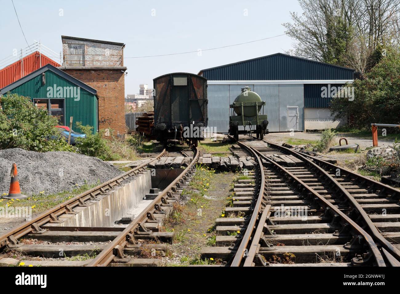England Side Rails Bristol Harbour Railway, England UK preserved quayside rails siding ...