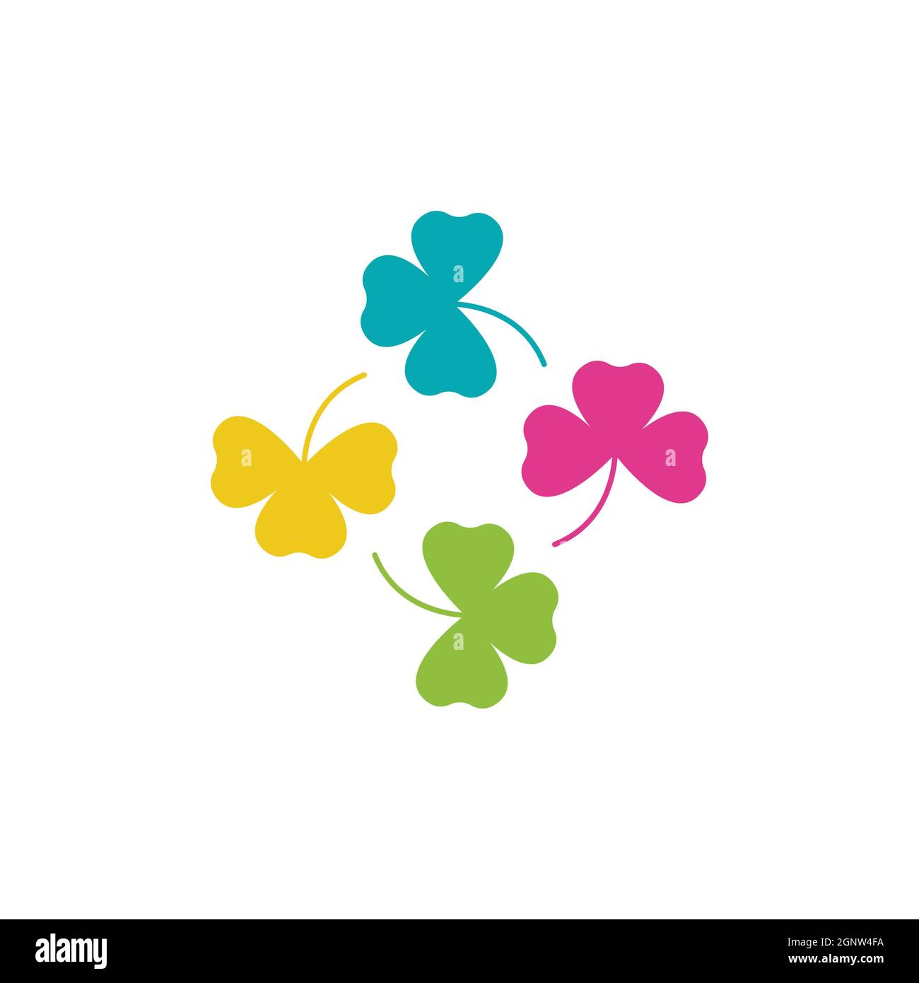 Green Clover Leaf icon Template Design Vector Stock Photo - Alamy