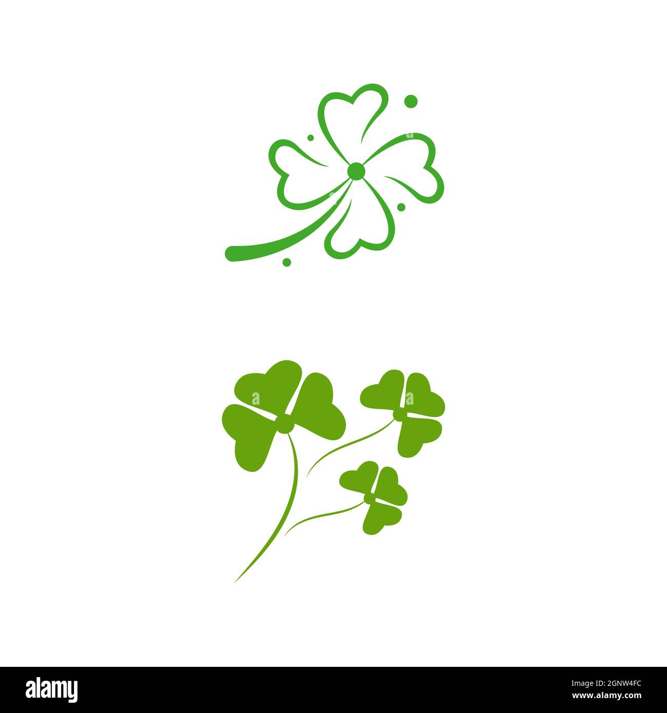 Green Clover Leaf icon Template Design Vector Stock Photo - Alamy