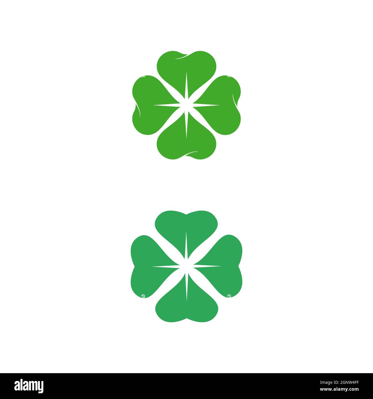 Green Clover Leaf icon Template Design Vector Stock Photo - Alamy