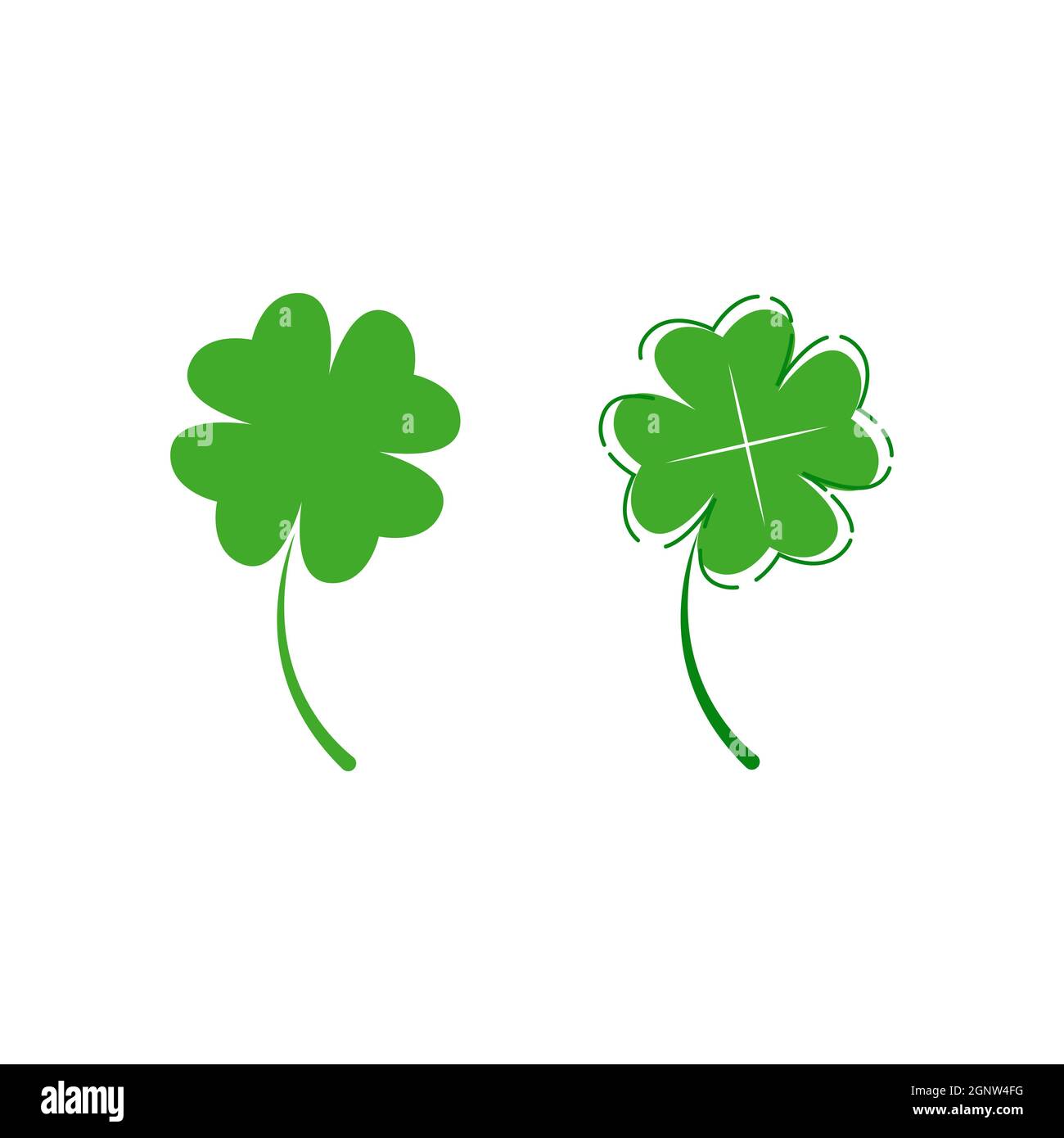 Green Clover Leaf icon Template Design Vector Stock Photo - Alamy