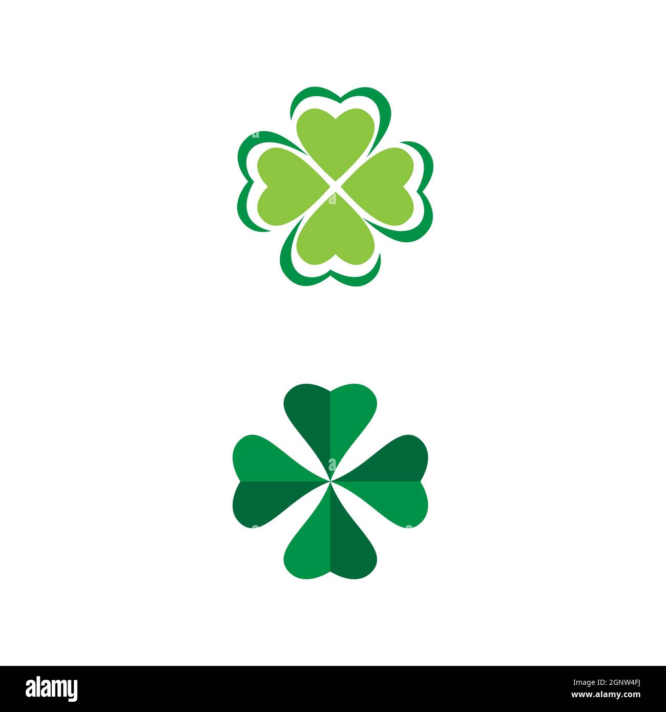 Green Clover Leaf icon Template Design Vector Stock Photo - Alamy