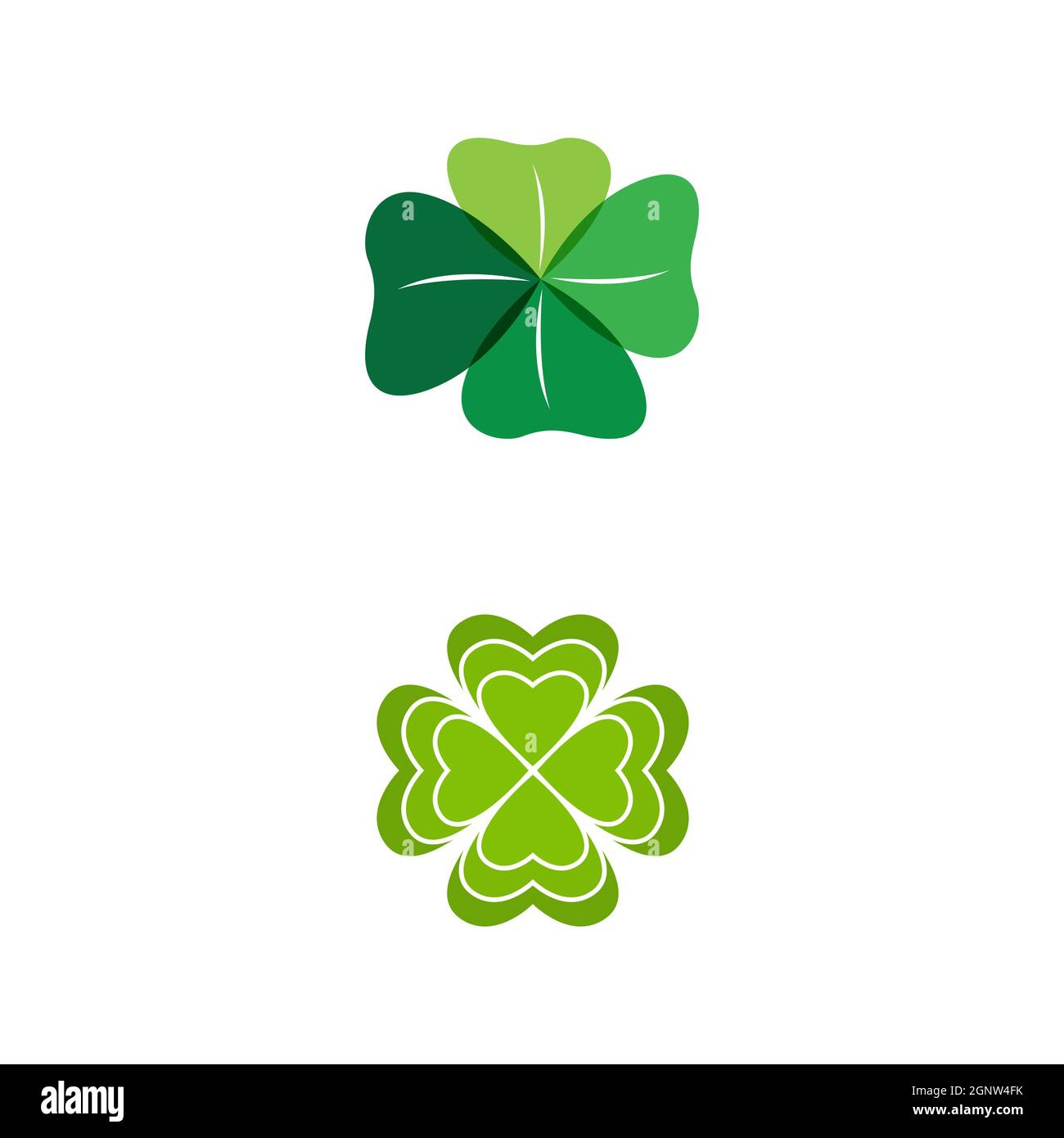Green Clover Leaf icon Template Design Vector Stock Photo - Alamy