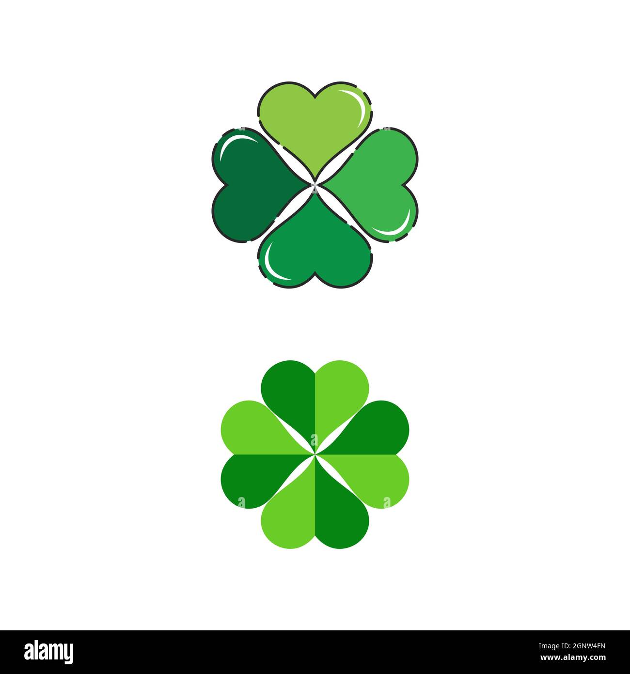 Green Clover Leaf icon Template Design Vector Stock Photo - Alamy