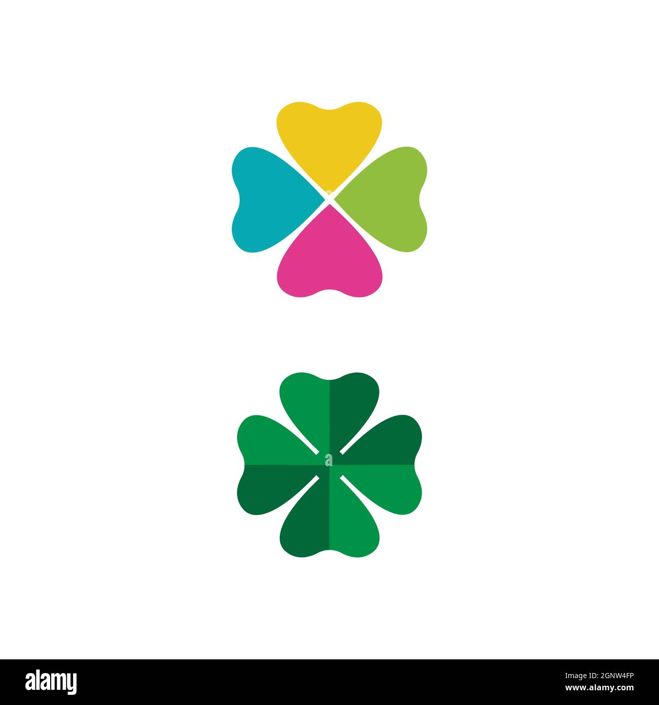Green Clover Leaf icon Template Design Vector Stock Photo - Alamy