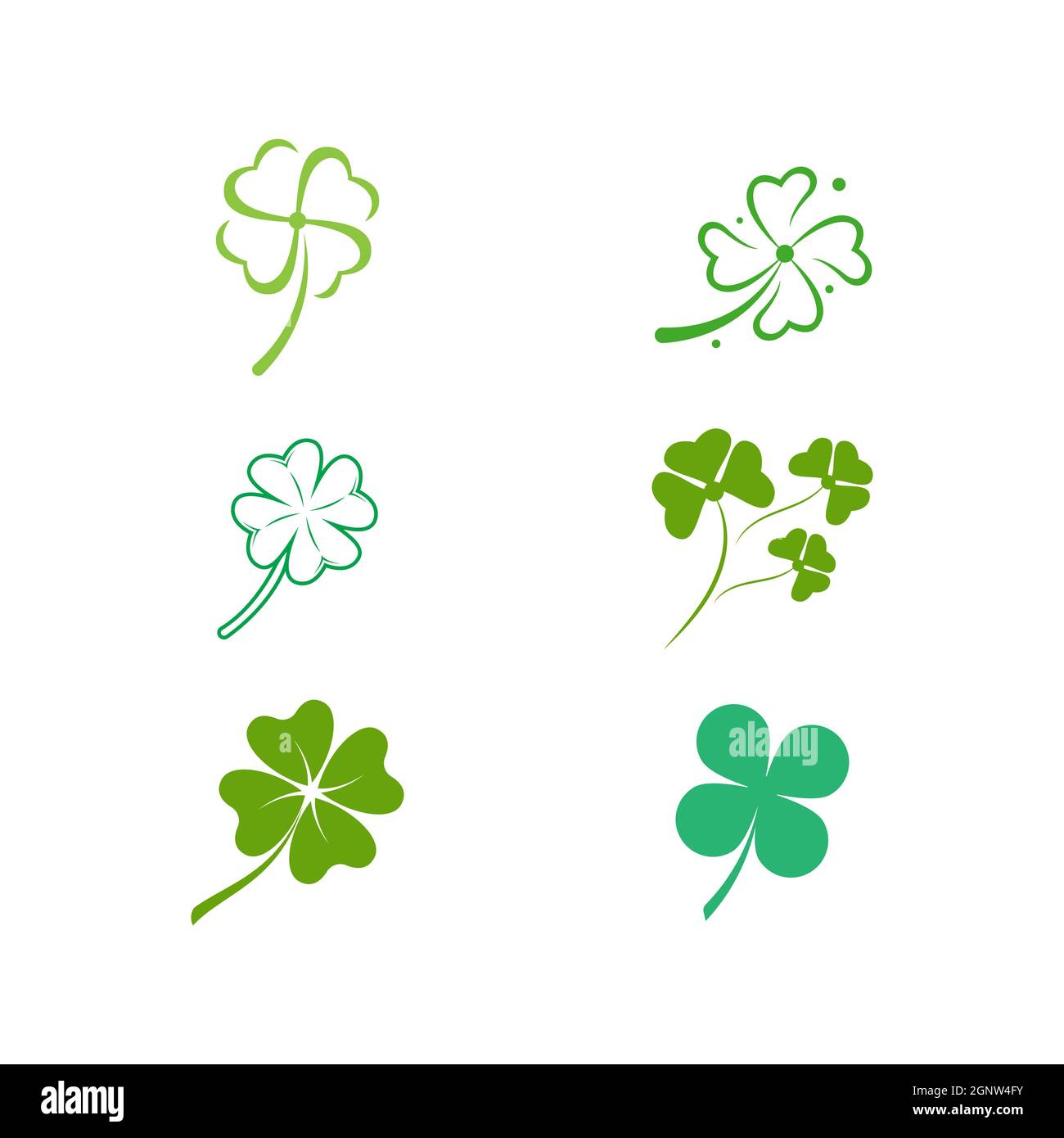 Green Clover Leaf icon Template Design Vector Stock Photo - Alamy