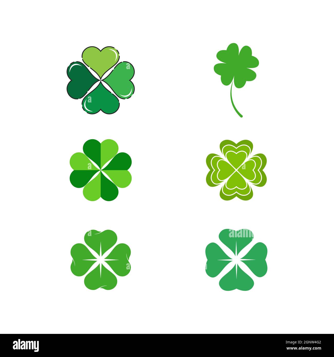 Green Clover Leaf icon Template Design Vector Stock Photo - Alamy