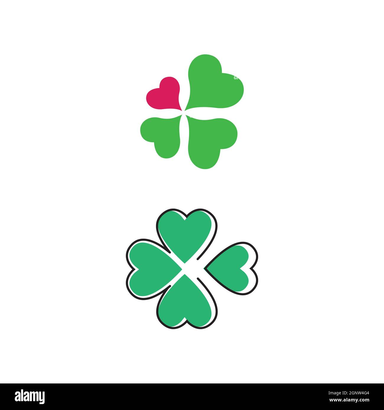 Green Clover Leaf icon Template Design Vector Stock Photo - Alamy