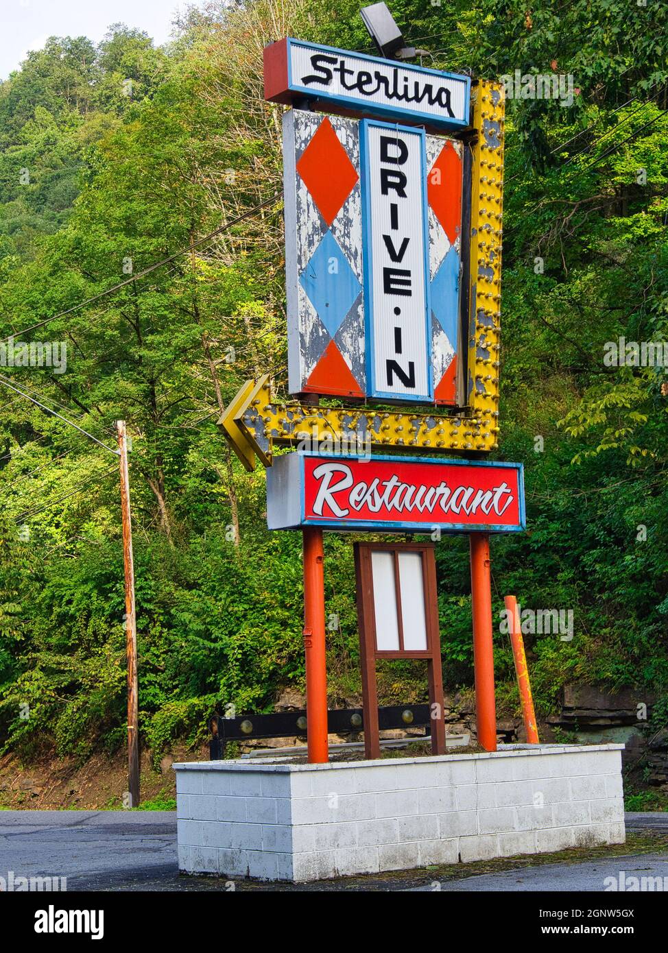 Vintage Sterling Drive in sign in Welch WV Stock Photo