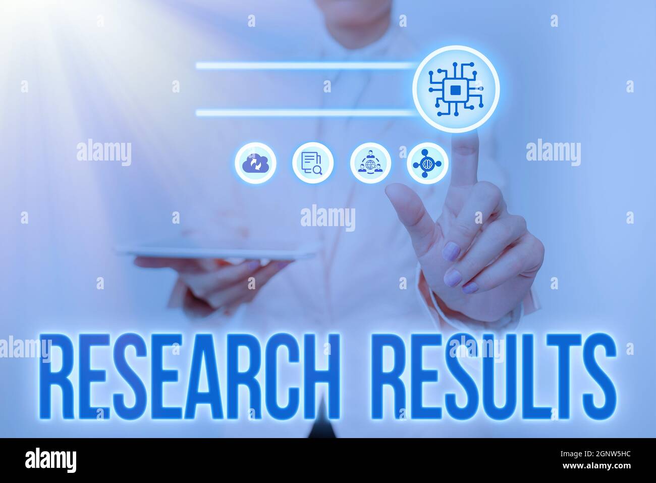 Hand writing sign Research Results. Word for findings of the study ...