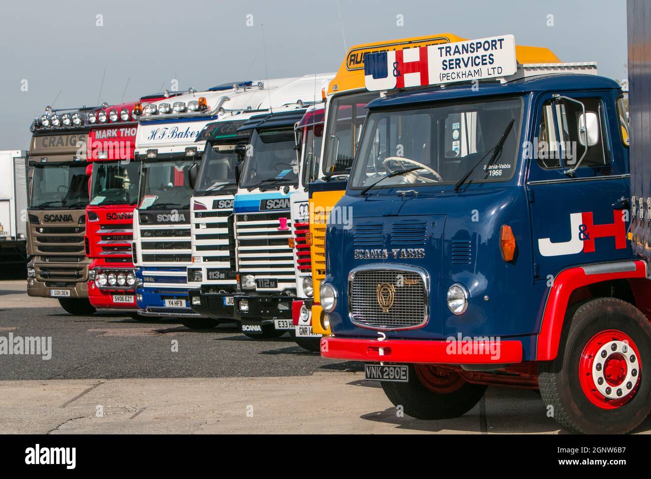 Griffin gathering, Ipswich 2014 Scania, vintage HGV trucks Stock Photo